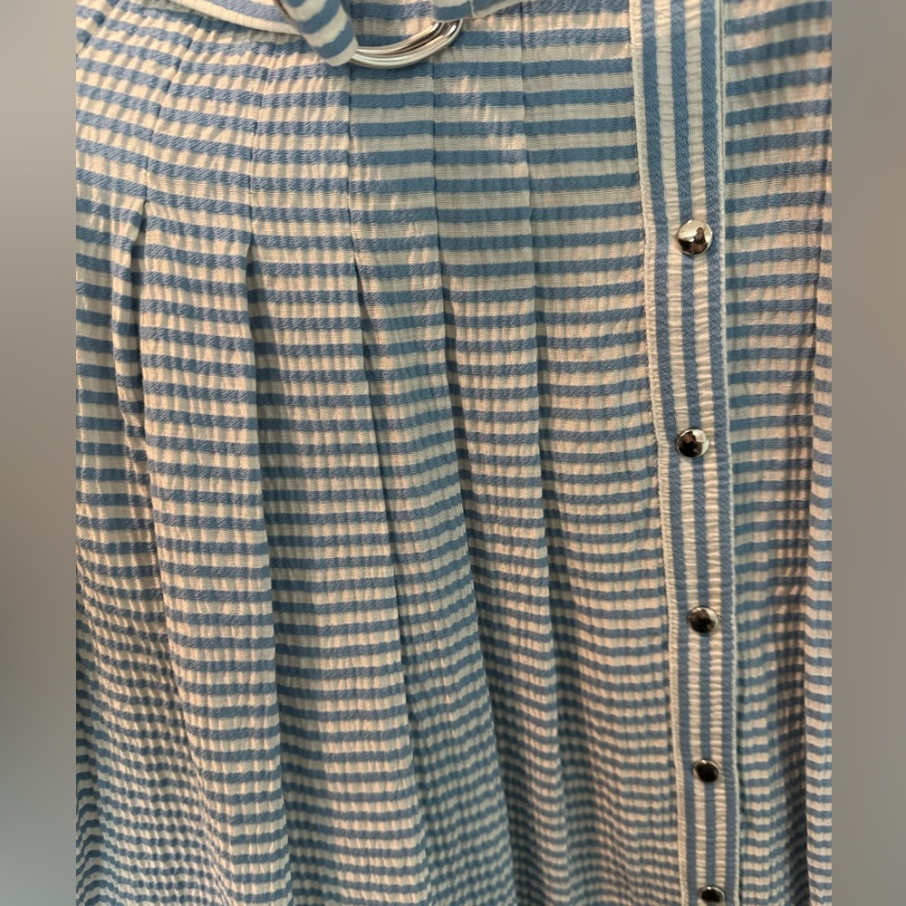 Akris Punto Midi Length Snap Front Belted Shirtdress - Picture 7 of 15